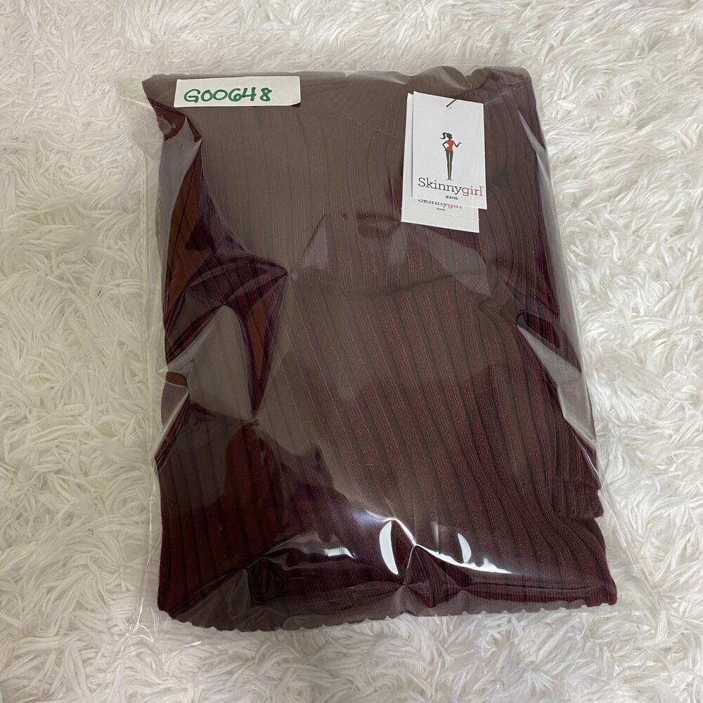 Skinnygirl Limelight MockNeck Keyhole Sweater Dress Women's Sexy Maroon, Medium - Picture 14 of 14